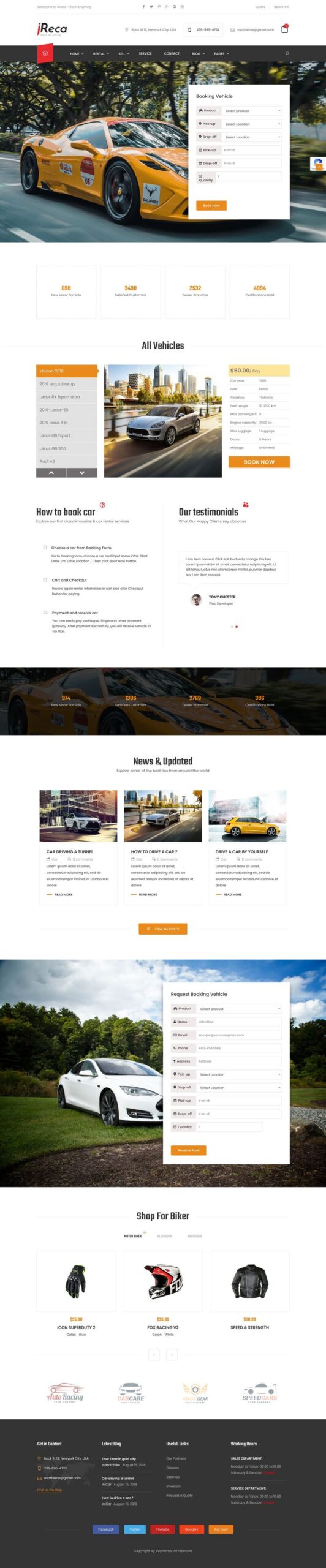 Шаблон сайта Ireca аренда машин