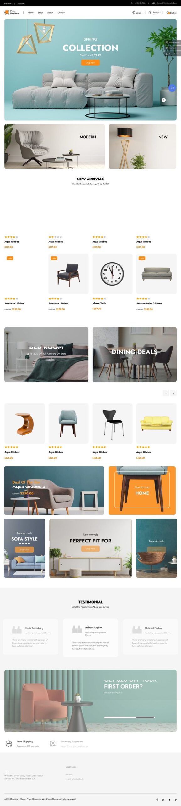 Шаблон сайта Phlox мебель