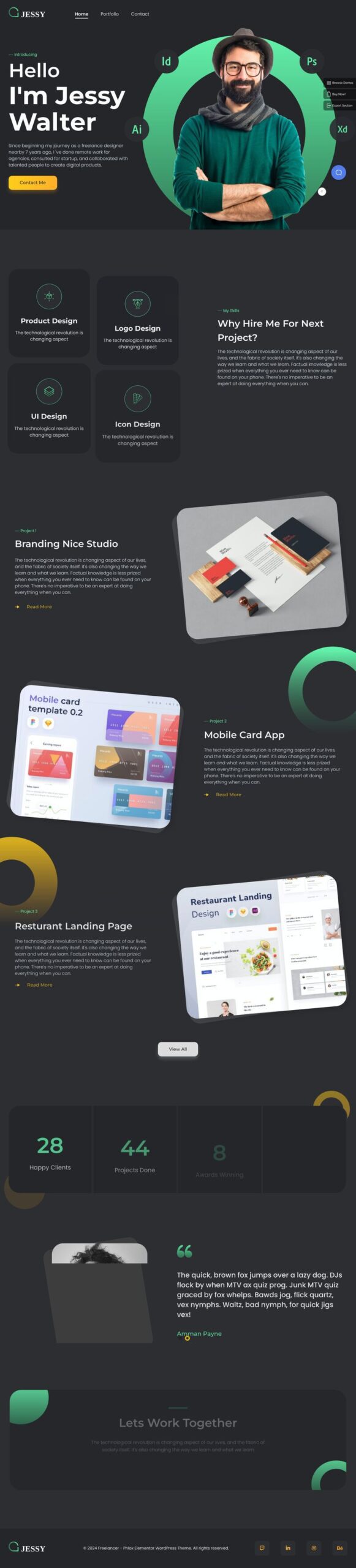 Шаблон сайта Phlox фрилансер