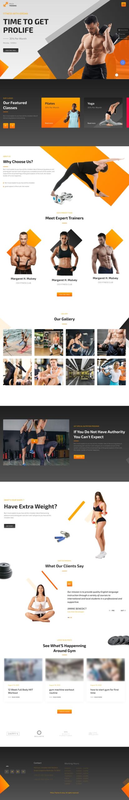 Шаблон сайта Phlox gym