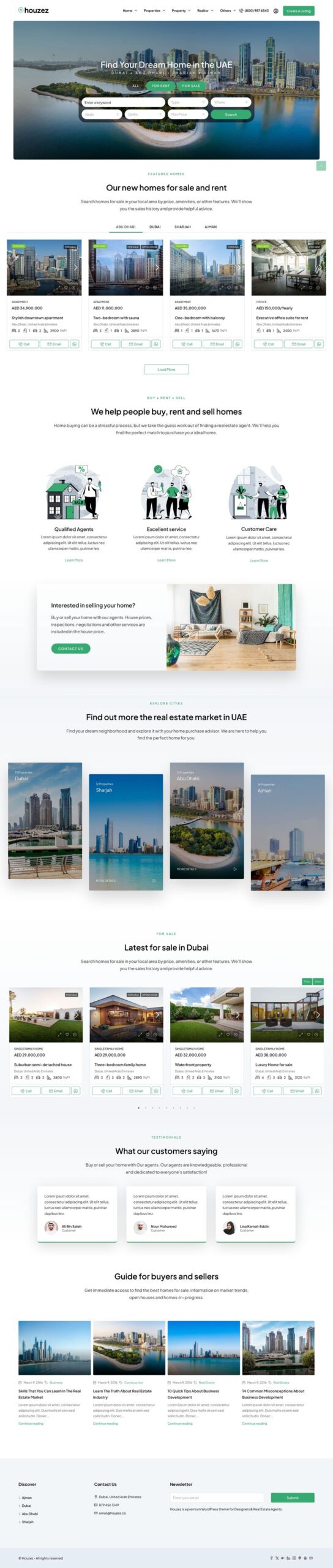 Шаблон сайта Houzez недвижимость